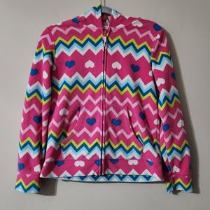 Circo Full Zip Cute Pink Hoodie for Girls Size XL(14/16) with Colorful Patterns